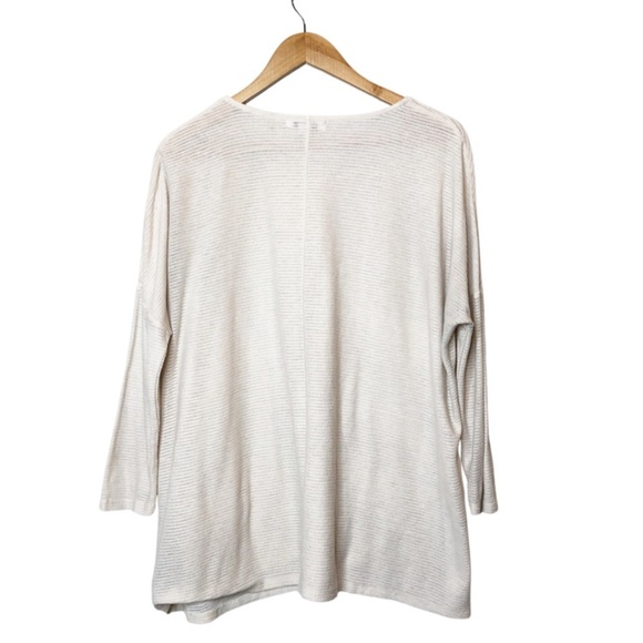 Simply Noelle Cream Striped V-Neck 3/4 Sleeve Tunic Top with Pockets Women's S/M - Picture 11 of 16